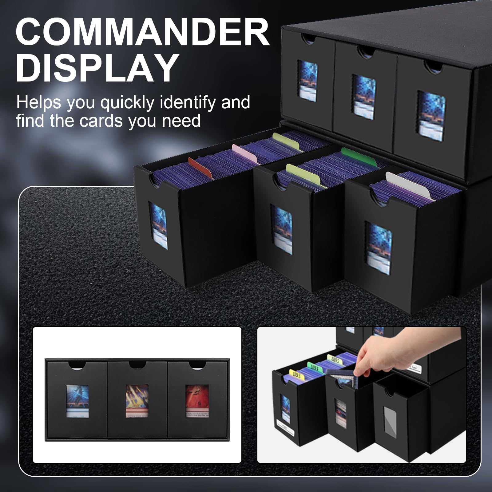Deck Box per 7200+ lettere, scatola di carte Magic TCG MTG con 48 separatori di carte e etichette adesive, Deck Box Commander, organizer lettere, scatola per carte collezionabili