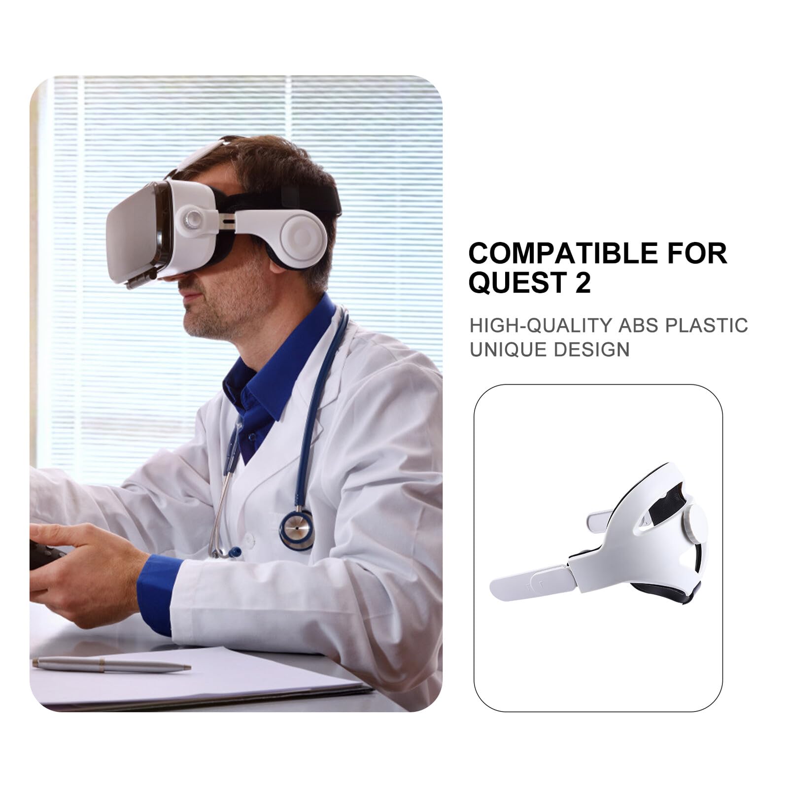 BESPORTBLE Verstellbares Vr Headset Kopfband aus Abs Kunststoff mit 360° Drehknopf Komfortables Ersatzstirnband für Vr Brille 2 Rutschfestes Gaming Zubehör Stabiler Halt Beim Vr Spielen