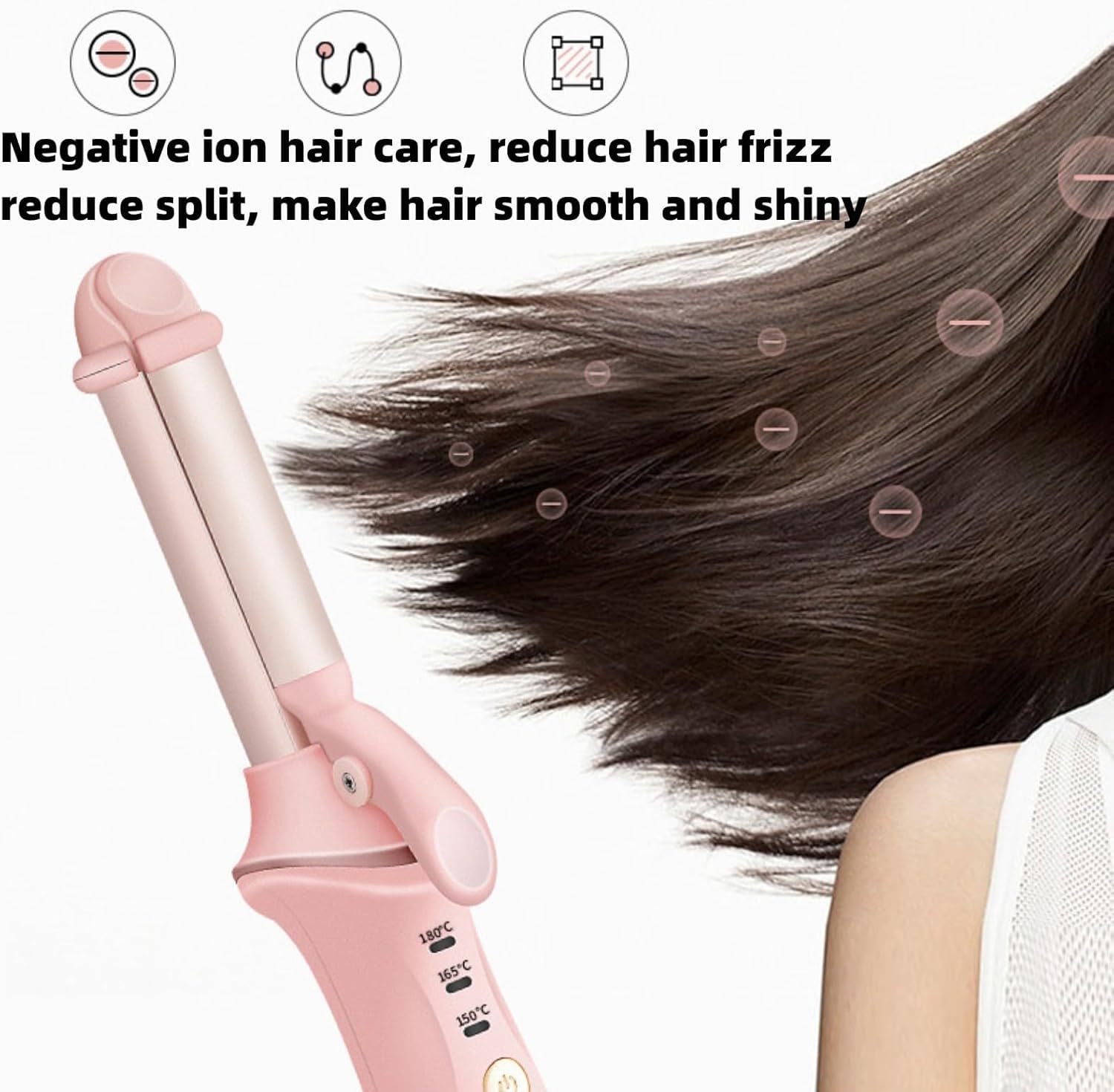 Fer à Boucler sans Fil Rechargeable par USB, Fer à Lisser, Pince à Boucler Ondulateur De Cheveux, Bigoudi pour La Coiffure Longue Ou Courte, Portable pour Les Voyages, Chauffag, Black, One Size