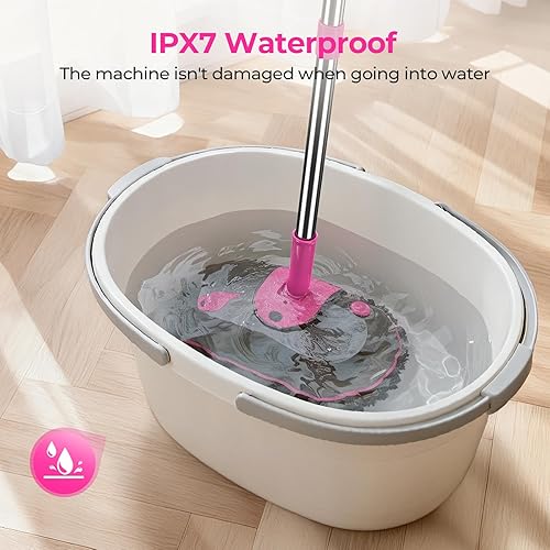 Miniatura 9 de ScrubWiz Trapeador eléctrico giratorio con rociador de agua, limpiador de suelos autopropulsado inalámbrico para madera dura y azulejos, limpieza