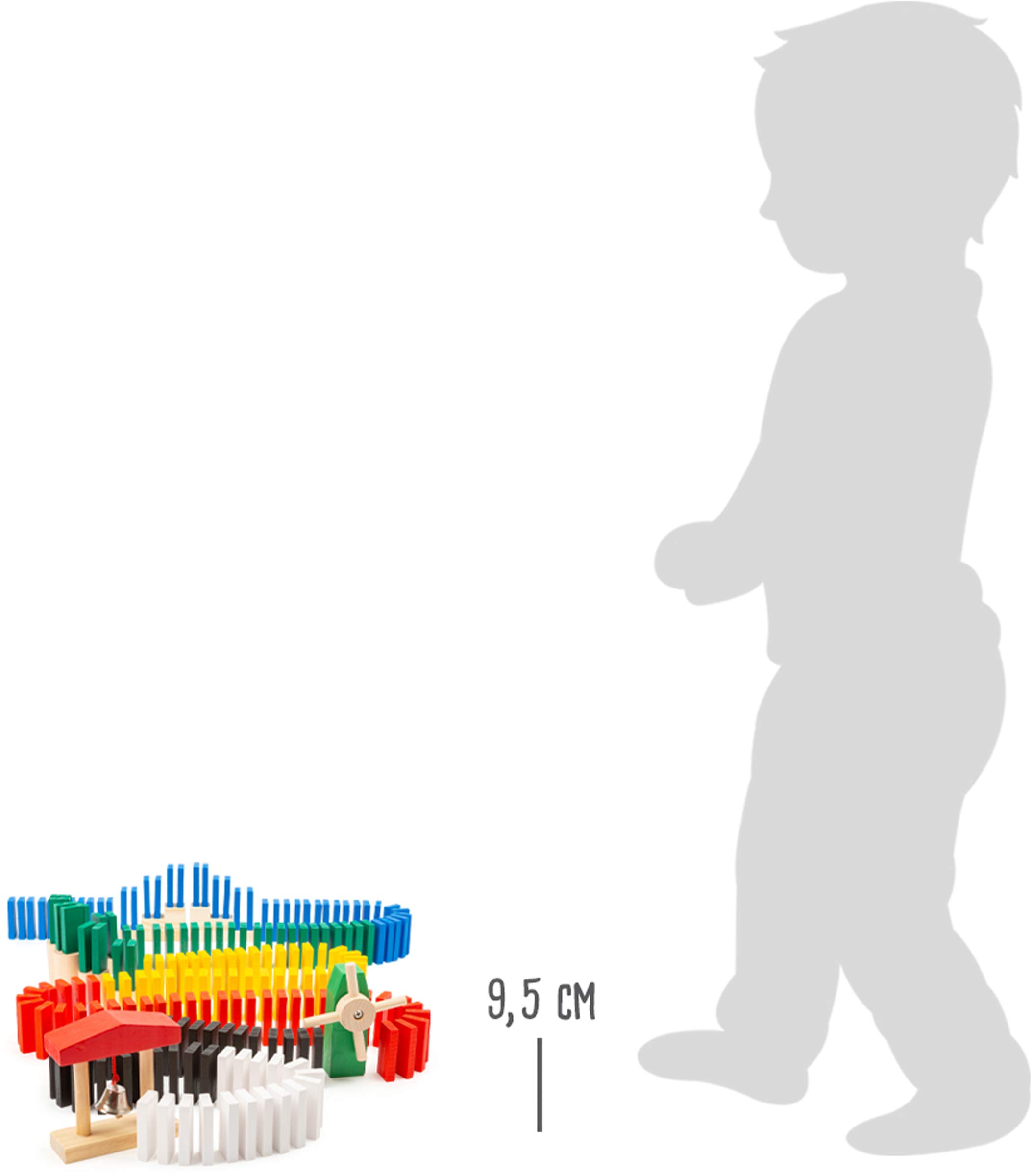 Small Foot 11402 Rajd Domino, drewniana gra z reakcją łańcuchową, 490-częściowy, gra zręcznościowa dla dzieci od 3 lat, wielokolorowa