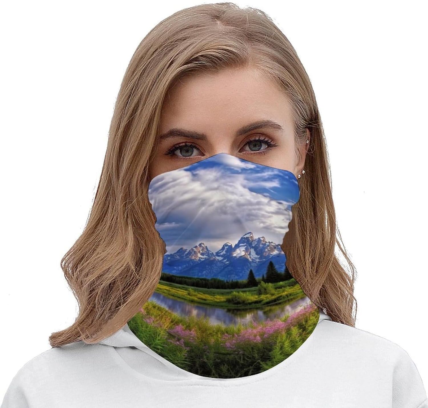 Grand Teton National Park Sun Protection Neck Gaiter Fishing Mask Hiking Cycling Balaclava Sports Scarf
