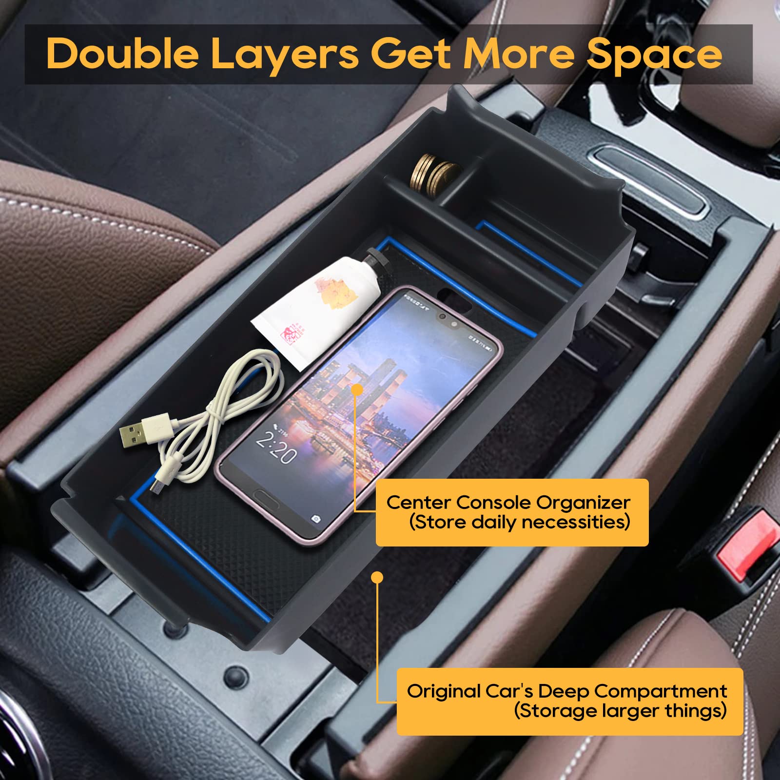 LFOTPP Auto Organizer - Mittelkonsole Aufbewahrungsbox Für Mercedes A-Klasse & Mehr