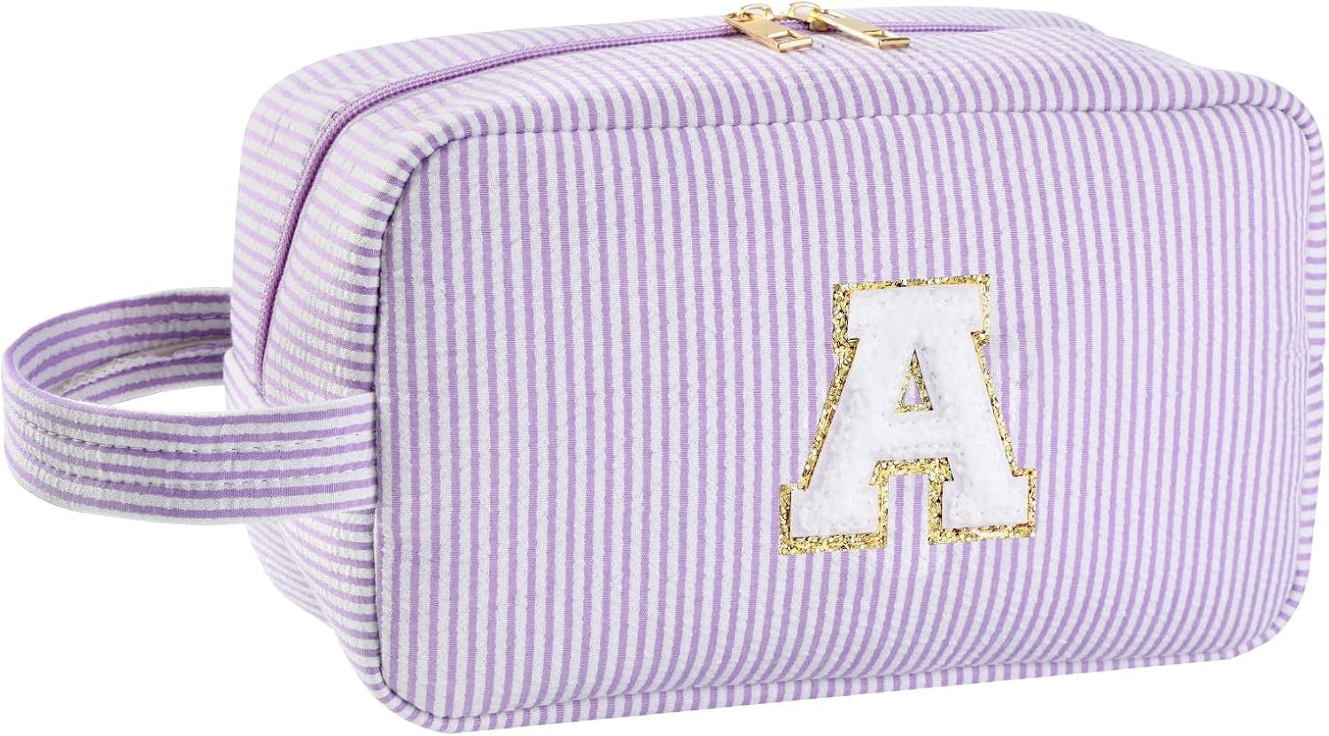 Huifen Personalized Gifts Initial Makeup Bag AZ, Large