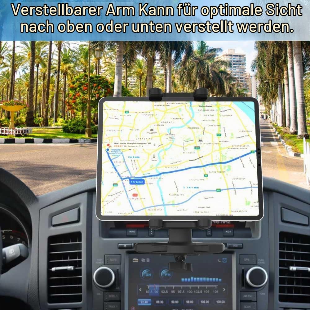 Auto Tablet Halterung CD Schlitz für 4'-13" iPad Smartphones, 360° Universal Tablethalterung, KFZ Vorne CD Schacht Halter für iPad Pro 12.9 10.5 9.7 Air Mini, Kindle Fire, iPhone