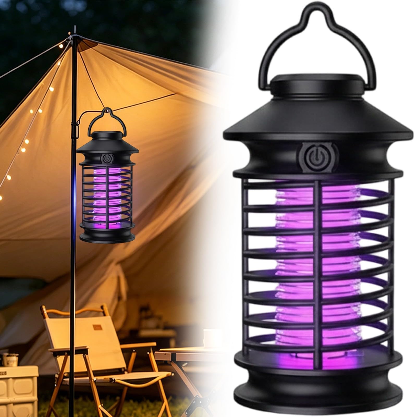 Fly Zapper, Electric Mosquito Fly Zappers, Fly Killer,Insect Attractant Trap Bug Zapper Light, Hangable Mosquito Lamp For Home, Indoor, Outdoor, Patio Bug Zapper (Black, 21 * 10cm)