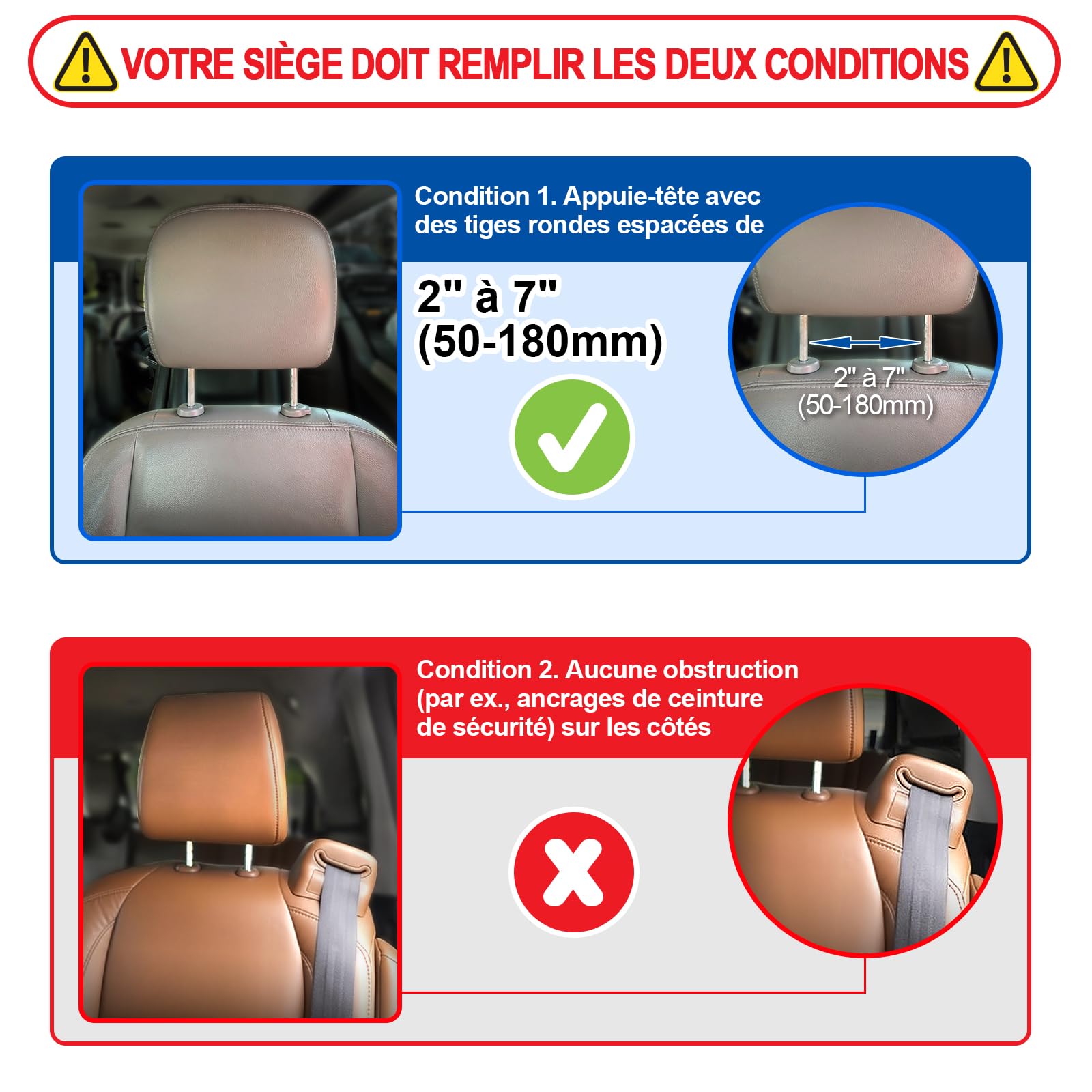 Spurtar 180° Appuie Tete Voiture, Repose Tete Voiture, Cale Tete Enfant Voiture, Coussin Appuie Tete Voiture,(Noir) Enfant Distance des Poteaux 5-18 cm; Peut être associé au Rehausseur Voiture