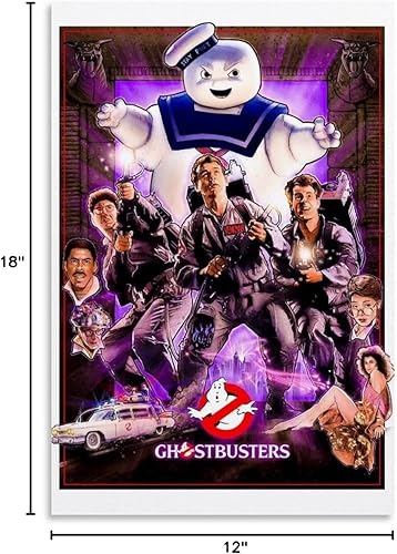 Miniatura 8 de Póster de película de los Cazafantasmas en lienzo para pared para dormitorio, 12 x 18 pulgadas (11.8 x 17.7 in)