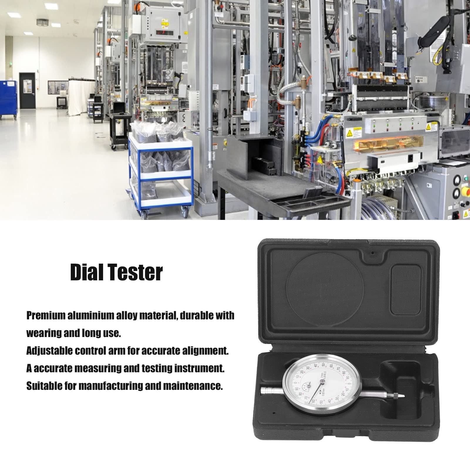 QANYEGN Dial Indicator Gauge, 0.01mm Accuracy Dial Test Measuring Gauge, Dial Test Indicator with Case for Machinist Engineer