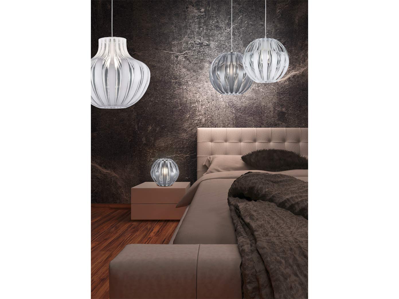Ściemniana lampa wisząca LED kula 1 źródło światła tworzywo sztuczne białe/przezroczyste, Ø 30 cm