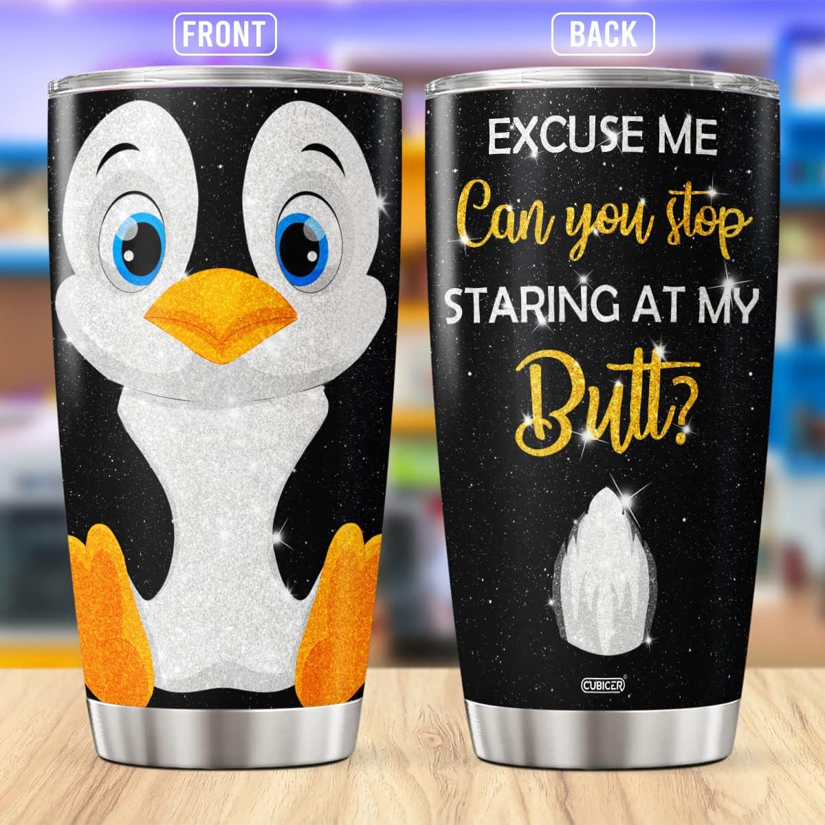 CUBICER Penguin Stainless Steel Tumbler Coffee Penguins Tumblers Insulated Travel Mugs Cup With Lid 20 Oz Funny Cups Mug Gifts For Girls Kids Women Men Birthday Christmas Holiday - Image 2