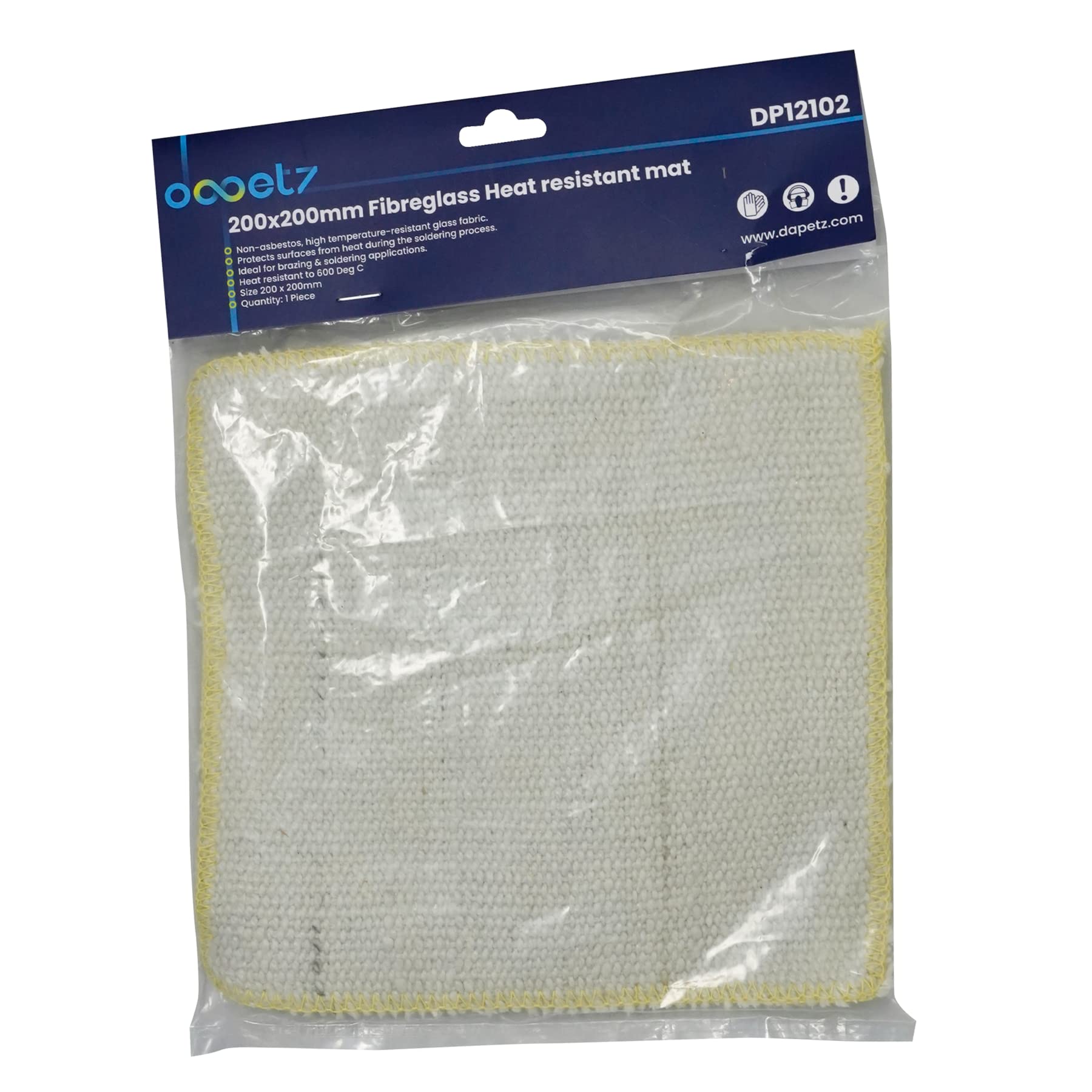 Dapetz ® Plumbers Soldering Mat, High Temperature Soldering Mat, Heat Resistant Soldering Brazing Flame Retardant Welding Protection Matt 200mm x 200mm Plumbers Brazing Pad