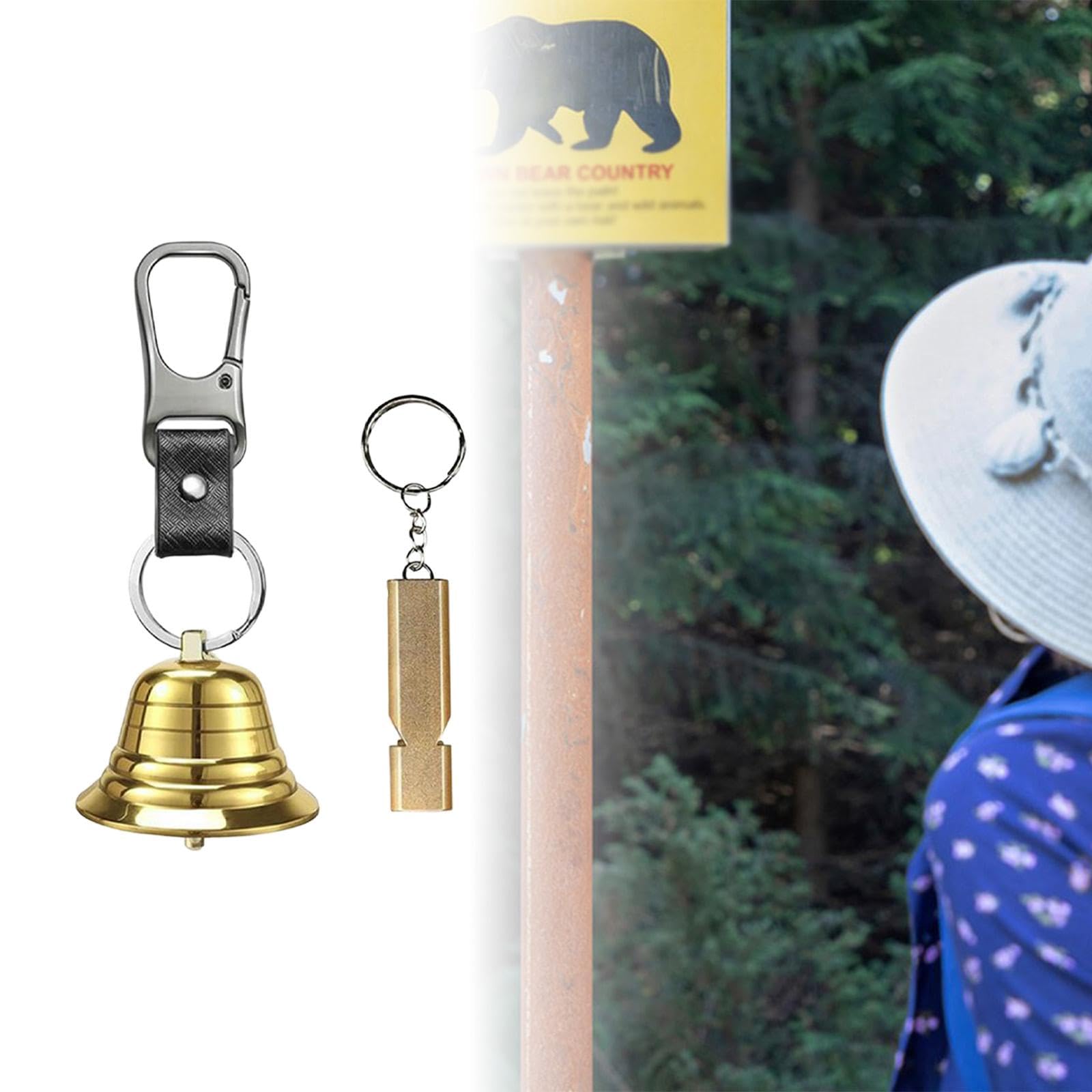 Juego de Campanillas para Animales, Equipo de Senderismo, Accesorios para Actividades Al Aire Libre, Silbato de Emergencia Fácil de Usar, Esencial Par