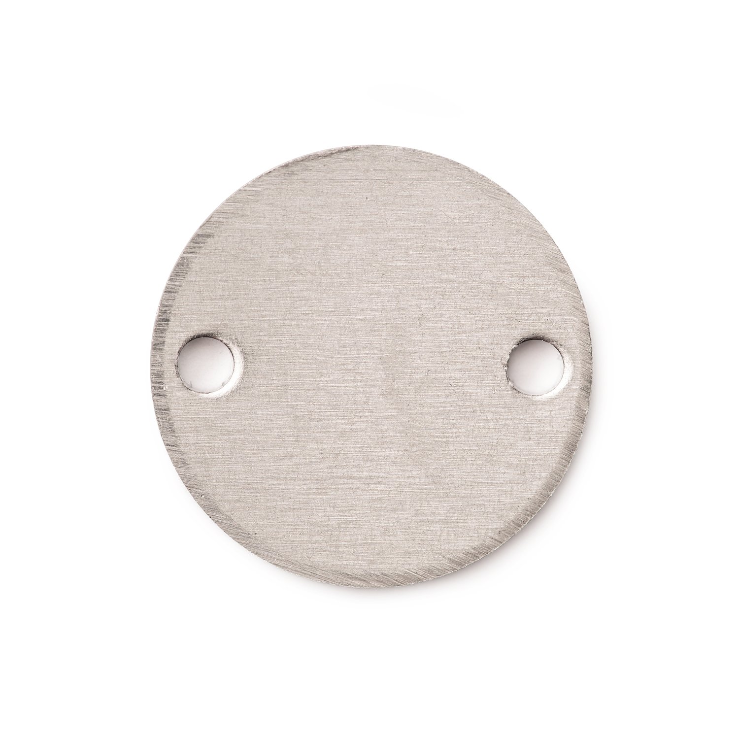 RMP Stamping Blanks, 3/4 Inch Round with Two Holes, Aluminum 0.063 Inch (14 Ga.) - 50 Pack