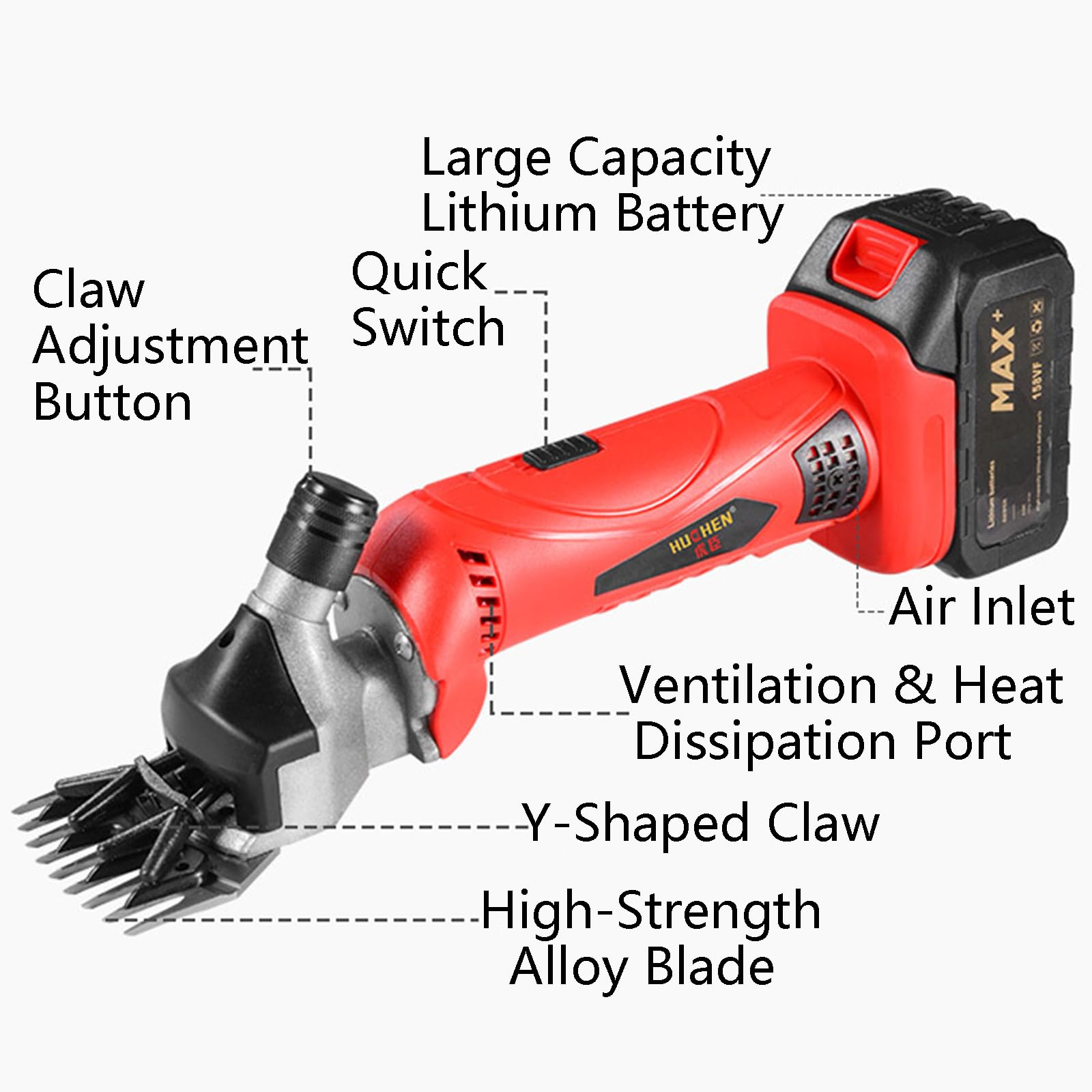 Forbici elettriche per Pecore Senza Fili,tosatrici per toelettatura per Animali Professionali Ricaricabili Professionali a 6 velocità,per bovini di Capra Altro Bestiame (Blue)