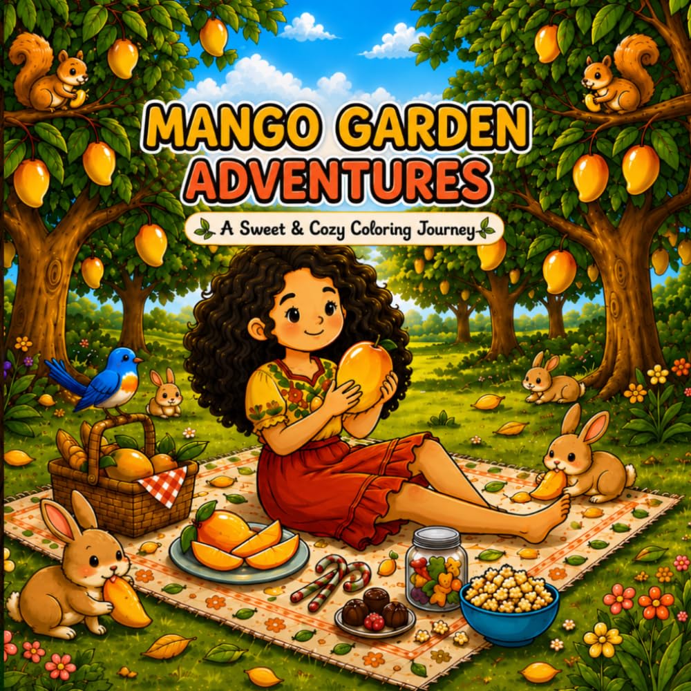 Mango Garden Adventures: A Sweet & Cozy Coloring Journey