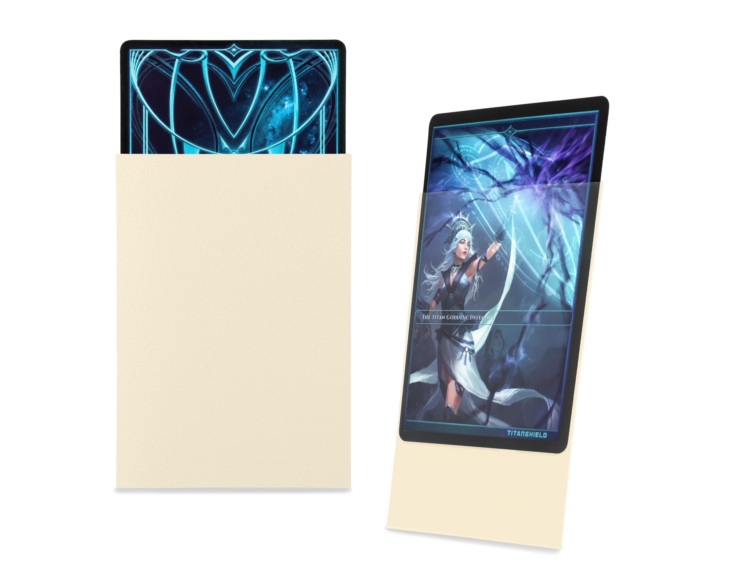 TitanShield Fundas Premium para Cartas | Compatibles con Pokémon, One Piece, Lorcana, Flesh & Blood y Magic The Gathering MTG | (150 Fundas - Estándar) (1, Marfil, Estándar | 66x91mm) - 2