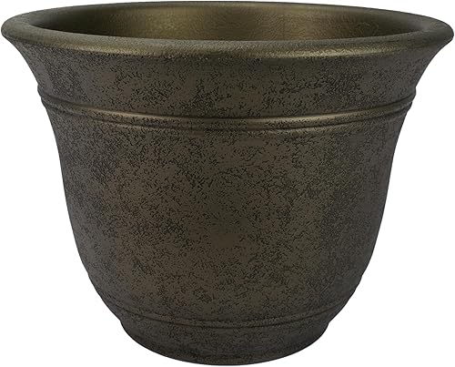 Listo SRA16001P02Maceta Sierra, Bronce Nórdico, 16 pulgadas de ancho.