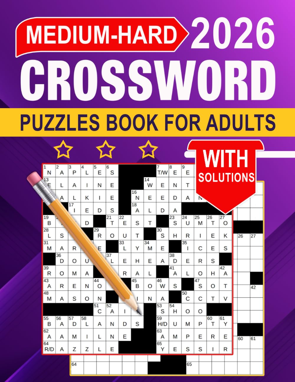 2026 Medium - Hard Crossword Puzzles Book for Adults: Carefully crafted clues that offer steady, enjoyable problem-solving skills