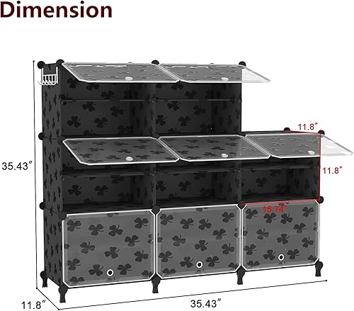 Miniatura 3 de UNKU Zapatero de 8 niveles, armario de almacenamiento de zapatos de 32 pares de estantes de plástico para zapatos, organizador para armario,