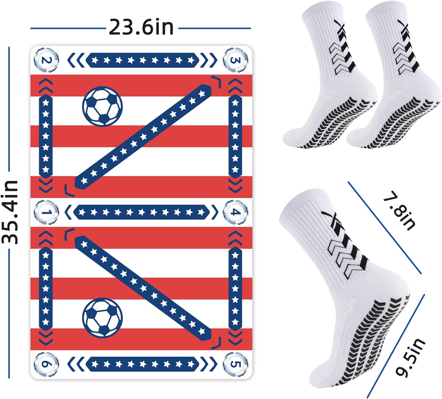 Premium Soccer Training Mat with Video Guide - Non-Slip Soccer Footstep Practice Pad for Indoor & Outdoor - Ultimate Ball Control Equipment to Improve Dribbling Skills