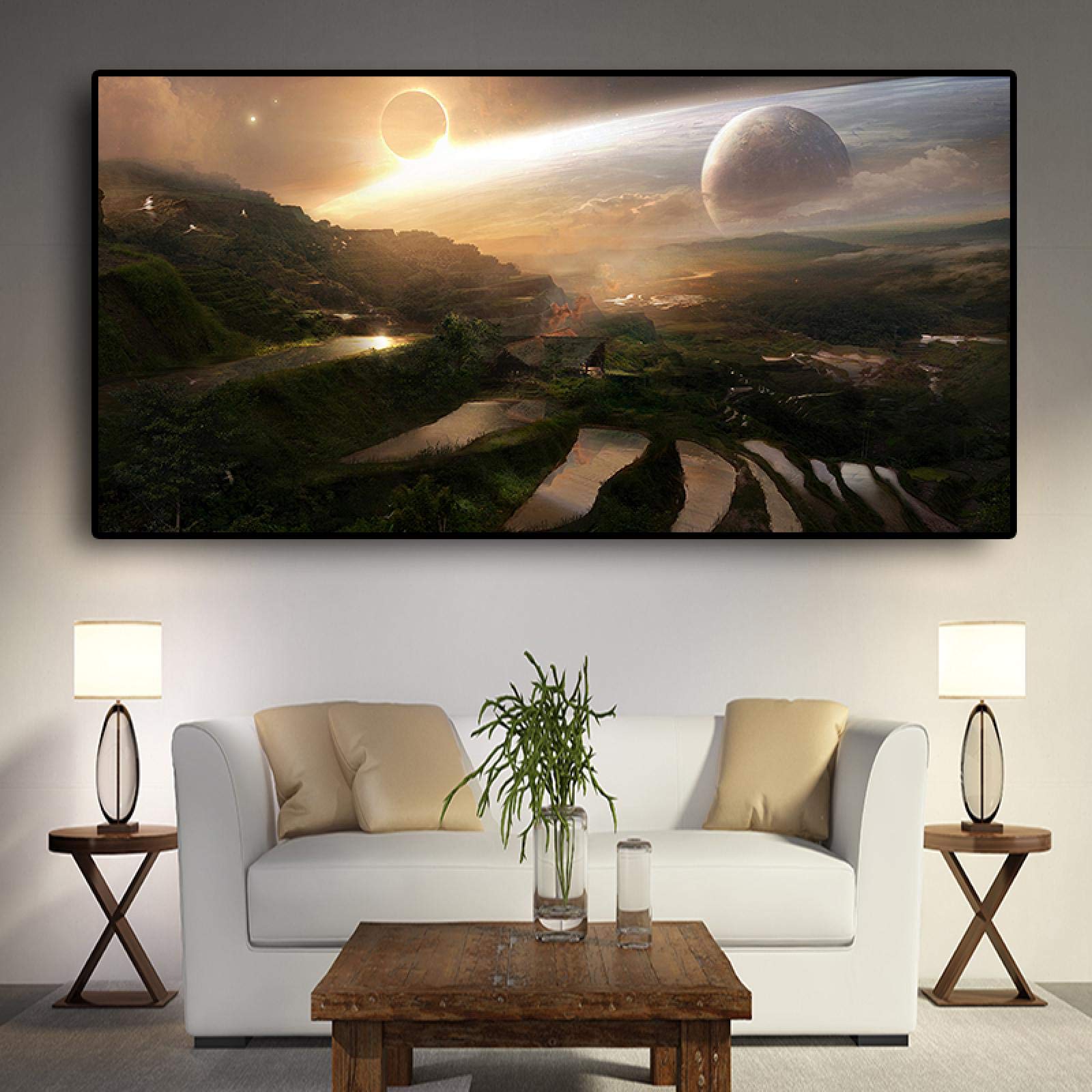 Imágenes artísticas de pared dsdsgog, lienzo decorativo Sunset de 30x60cm 8