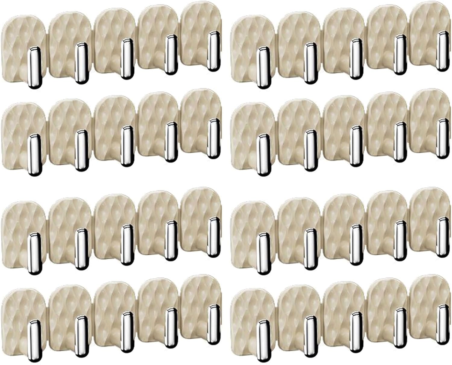 Pack of 8 Miniature Wall Hooks with Strong Adhesive for Drillless Installation ABS Ideal for Bathroom and Kitchen Storage Space Saving Design ABS Hooks