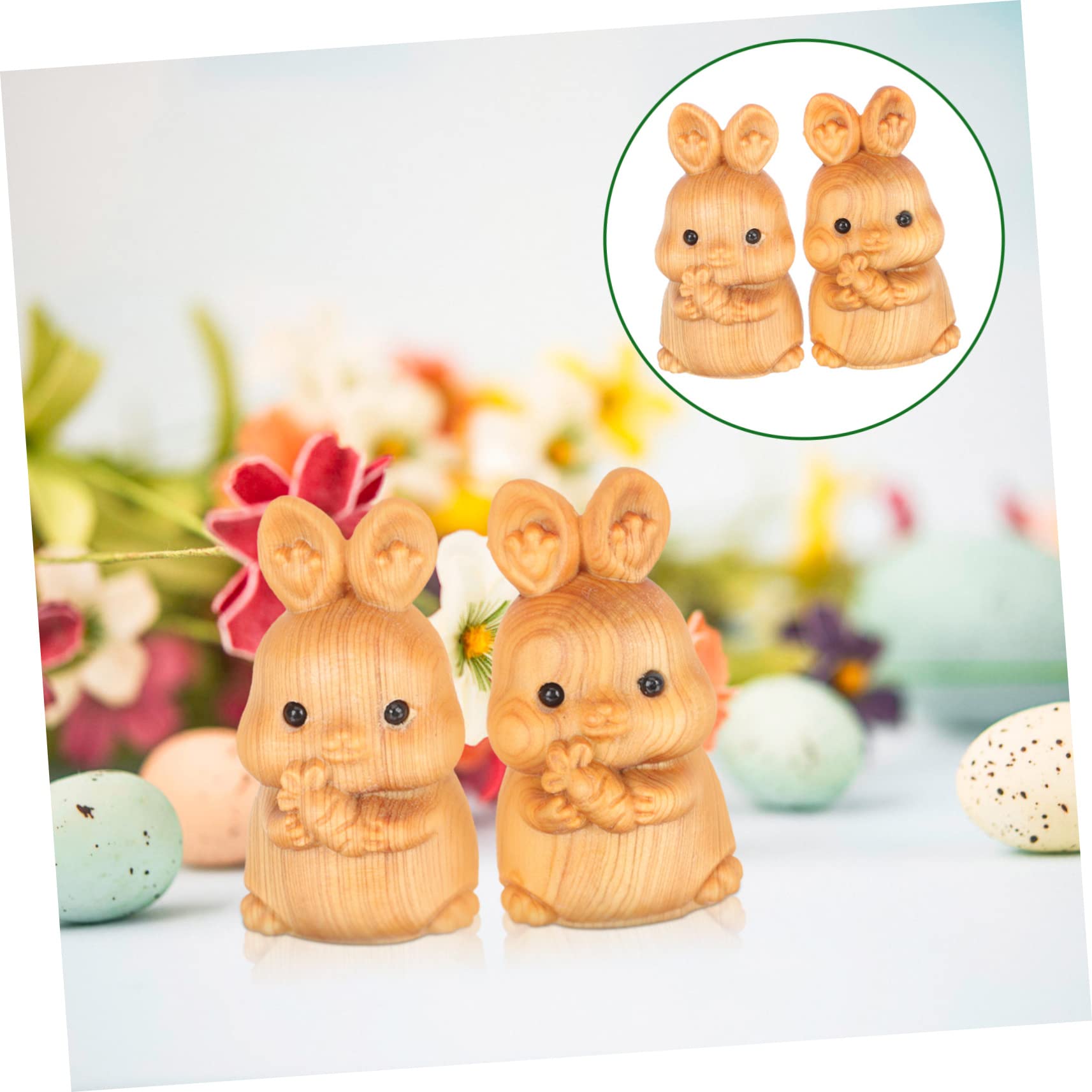 Alipis 5 Sätze Niedliche Holz Osterhasen Figuren Dekoratives Desktop Ornament Für Zuhause Für Ostern Buchregal Und Fensterdekoration 2 Stück * 5