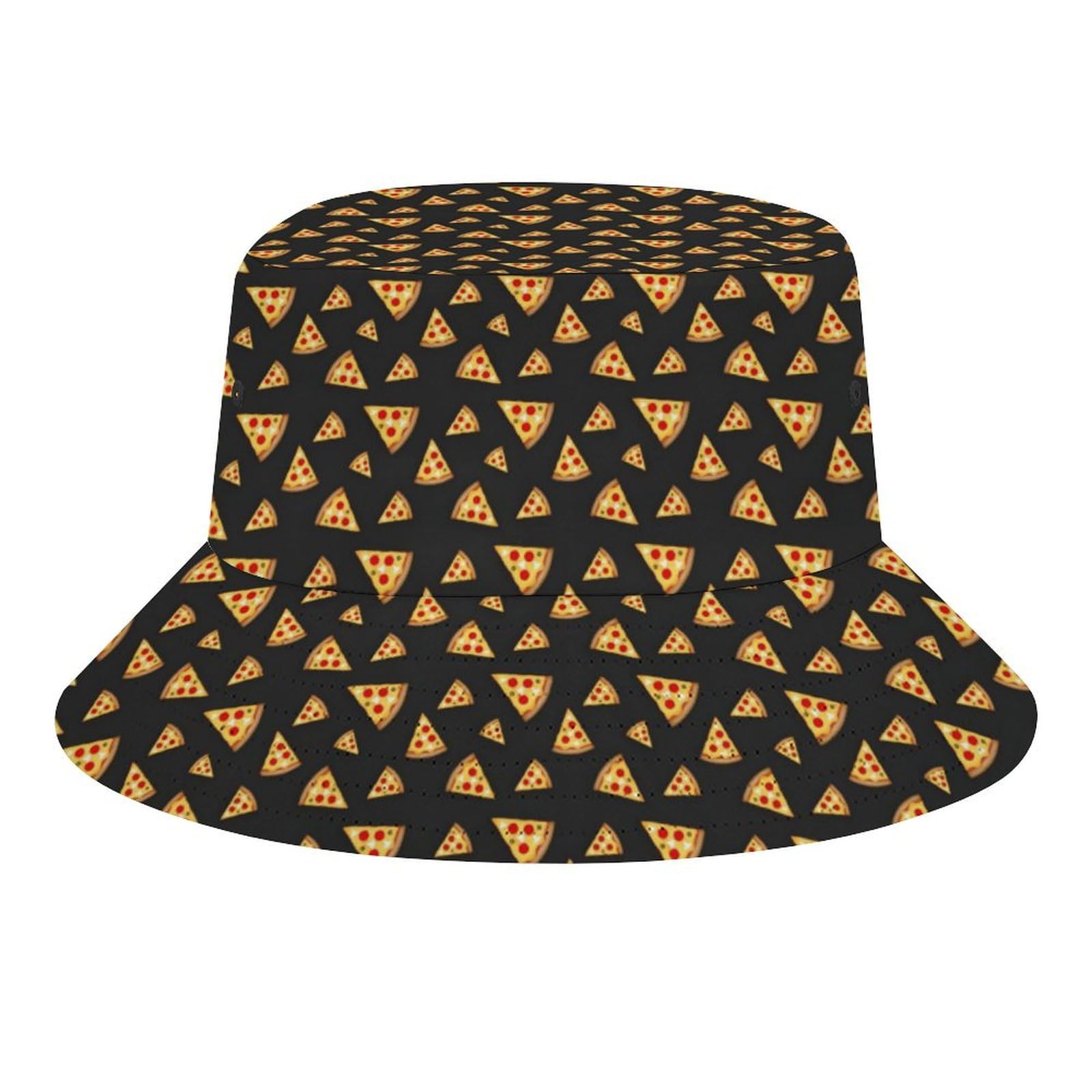 Fabretto Unisex Cool And Fun Pizza Slices Funny Bucket Hat For Women Men Packable Fisherman Hat Sun Cap Travel Outdoor Beach Caps