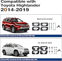 Vista 6 de Barras Transversales de Techo con Cerradura de 220 lb Compatibles con Toyota Highlander 2014-2019 XLE Limited & SE & LE Plus & LE con Barras