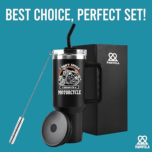 Miniatura 6 de Panvola Vaso de acero inoxidable con texto en inglés "I Don't Snore I Dream I'm A Motorcycle Snorers Motorcyclist Gift Biker Rider For Dad Husband