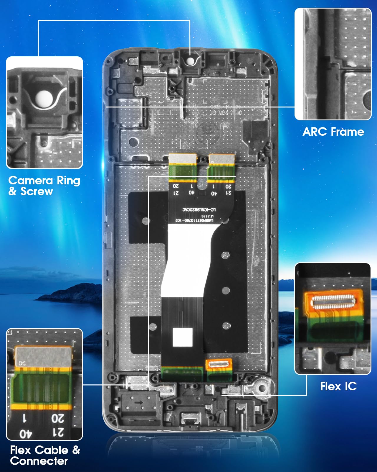 Écran LCD Samsung Galaxy A05s SM-A057G SM-A057M SM-A057F Remplacement Tactile Numériseur Noir Cadre 6,7"