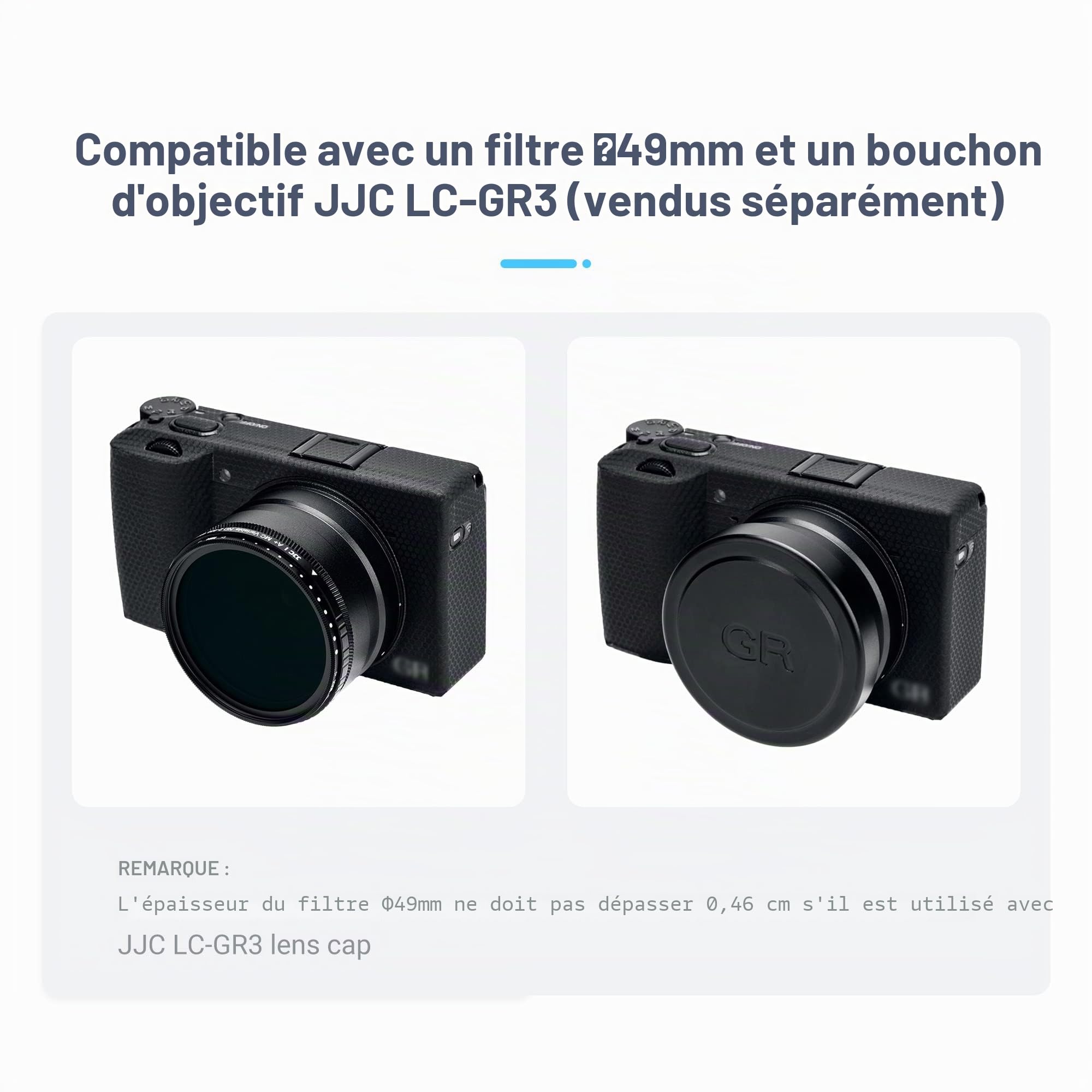 JJC Bague d'adaptation de Filtre en métal pour Appareil Photo RICOH GR IIIx GR IIIx HDF GR3x avec lentille de Conversion GT-2, Remplacement pour Adaptateur d'objectif RICOH GA-2