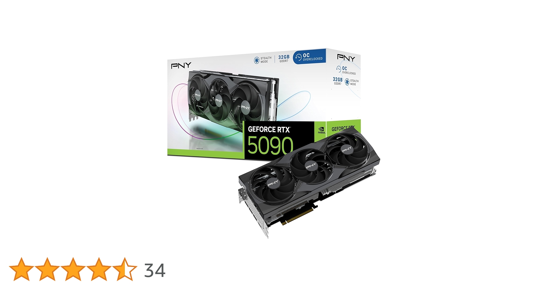 Amazon | PNY GeFORCE RTX 5090 32GB Overclocked TripleFan