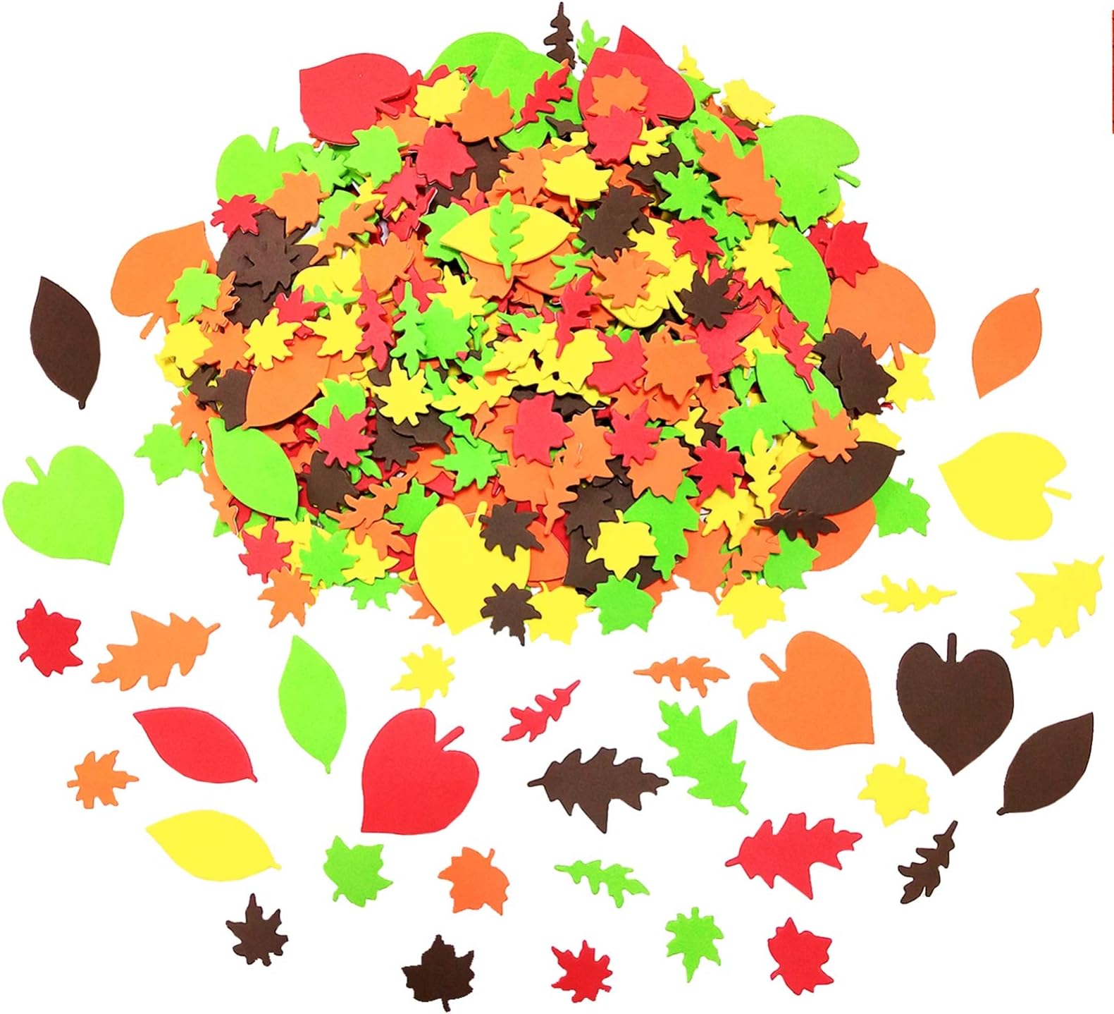 540pcs Fall Leaf Stickers Self Adhesive Foam Maple Leaves Craft EVA Stickers Autumn Leaf Shapes Stickers for Art Craft Thanksgiving Party Decoration Supplies