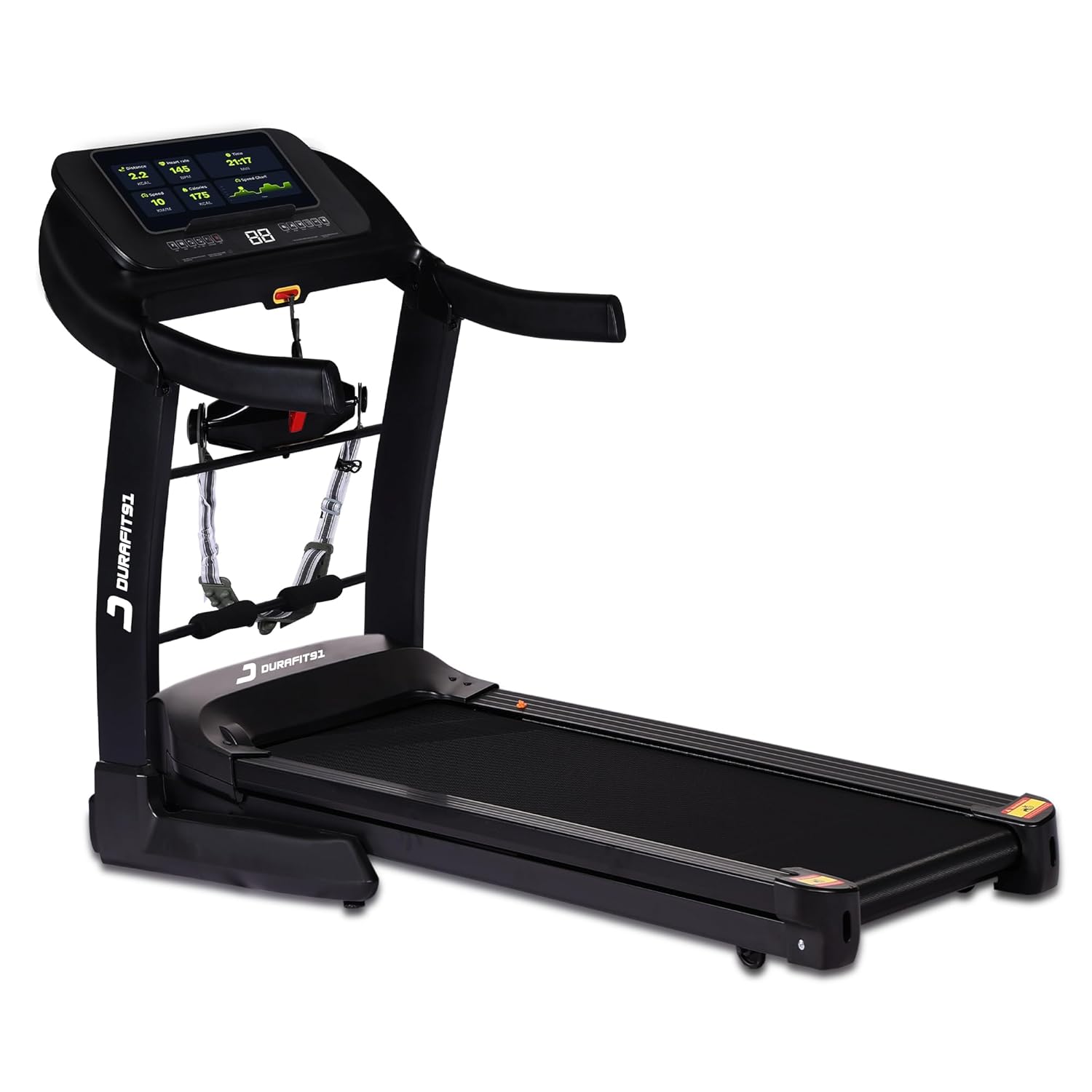 Image of Durafit91 Velox Multifunction 6 HP Peak BLDC Hydraulic Foldable Treadmill| Max User Weight 150 Kg| Running Surface : L -1350mm & W -500mm |18 Km/Hr Max Speed| Bluetooth Speaker | Wynd app | Home use