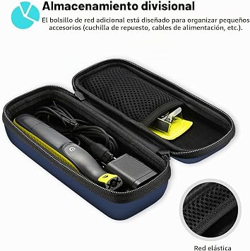 ProCase Case for Philips Norelco OneBlade QP2520/90 QP2520/70 QP2734/30 QP6551/30 QP2824/30 QP6651/30, Travel EVA Case for Electric Hybrid Shaver, Protective Case with Strap - Blue