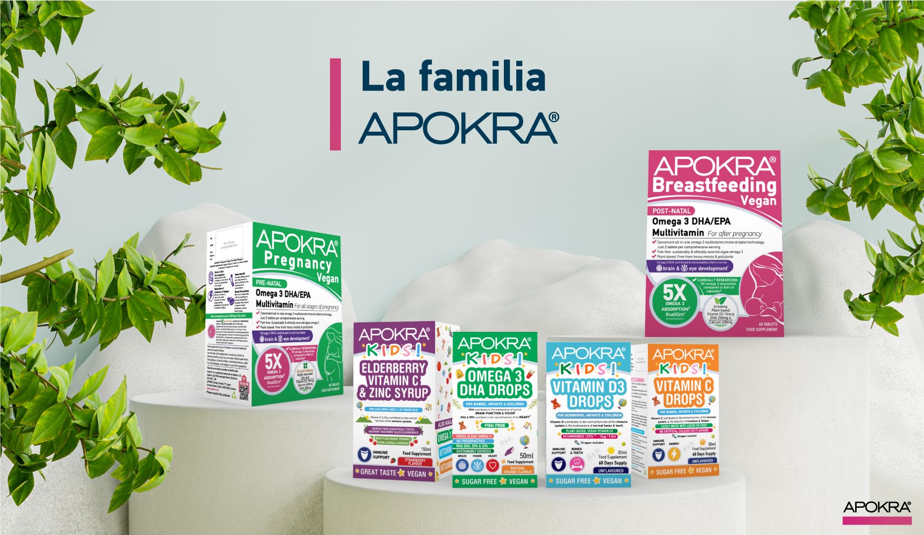 APOKRA Vitaminas Prenatales | 25 Nutrientes con Omega 3, Acido Folico Embarazo (Metilfolato Quatrefolic), Omega 3 Vegano y Ácido Fólico Alta Absorción, 60 Comprimidos