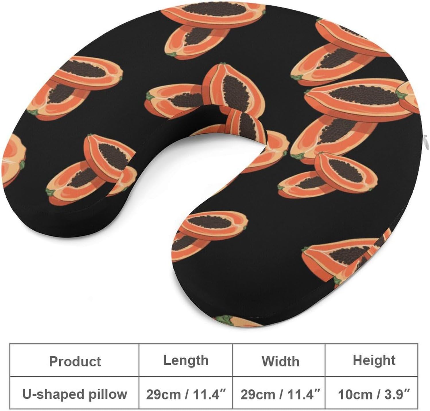 Pawpaw Fruits U Shaped Neck Pillow Portable Travel Airplane Headrest Pillow Lightweight Support Pillow Cushion