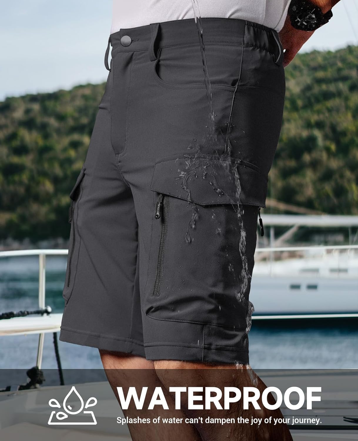 Moosehill Men's Hiking Cargo Shorts with 7 Pockets Quick Dry for Casual Work - Image 5