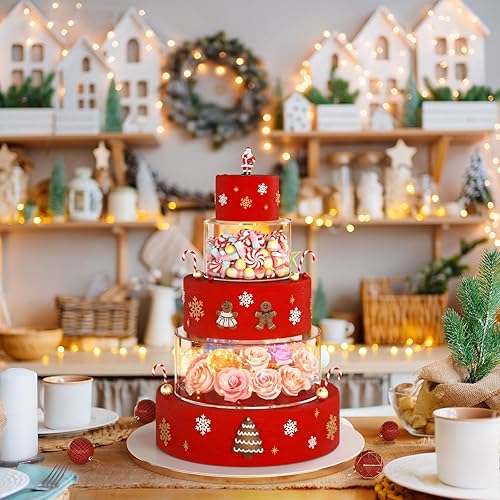 2 soportes de acrílico rellenables para tartas, para tartas, caja de exhibición cilíndrica redonda, centro de mesa decorativo para bodas, fiestas de