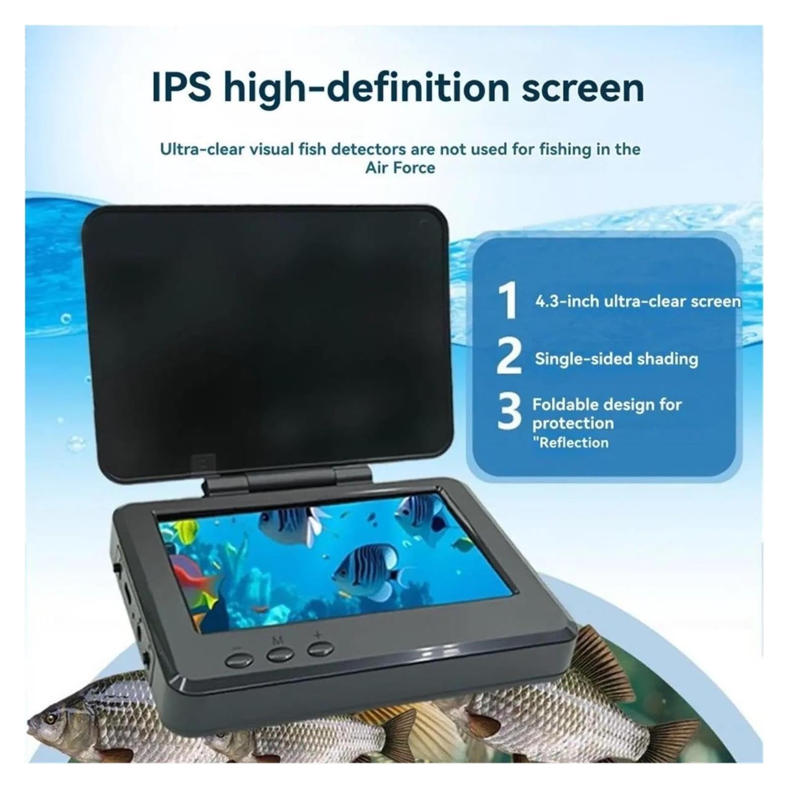 Fotocamera per la Pesca Subacquea Telecamera da Pesca Subacquea 4,3 Pollici Cavo 20 m IP68 IR Visione Notturna