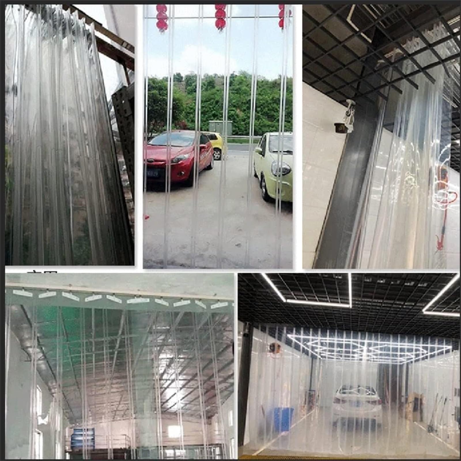 Rideau À Lanières en PVC Rideau Industriel À Lanières Lamelles Verticales Pliable Et Coulissant Rideau À Lanières Convient pour Le Garage de Débarras(1.05x2.1m)