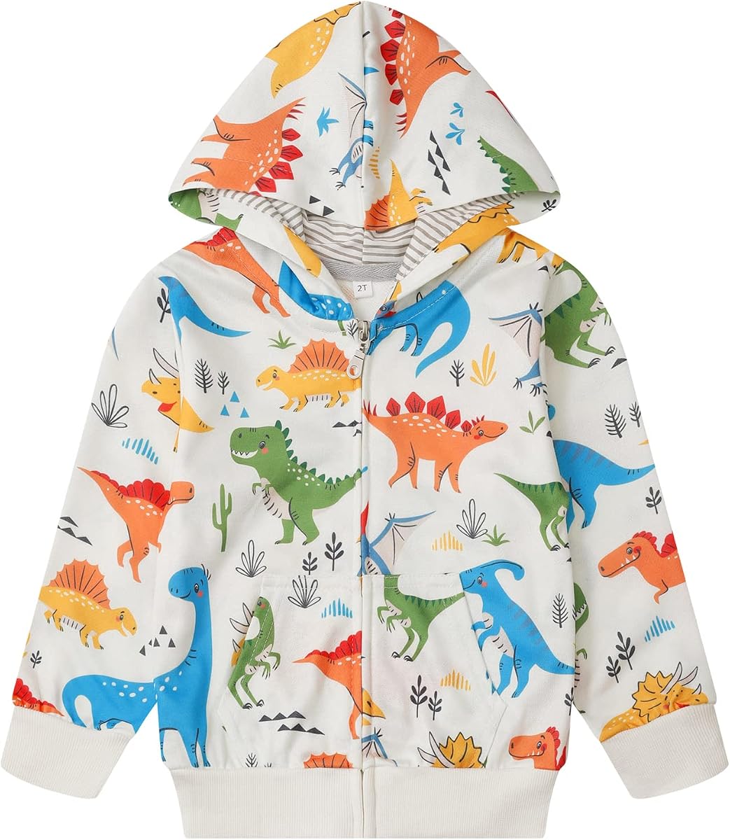 Sudadera con capucha y cremallera Akyzic Baby Boys Niño pequeño Chaqueta Cartoon Winter Manga Larga Tops Fall Coat Niños 2-7 Años