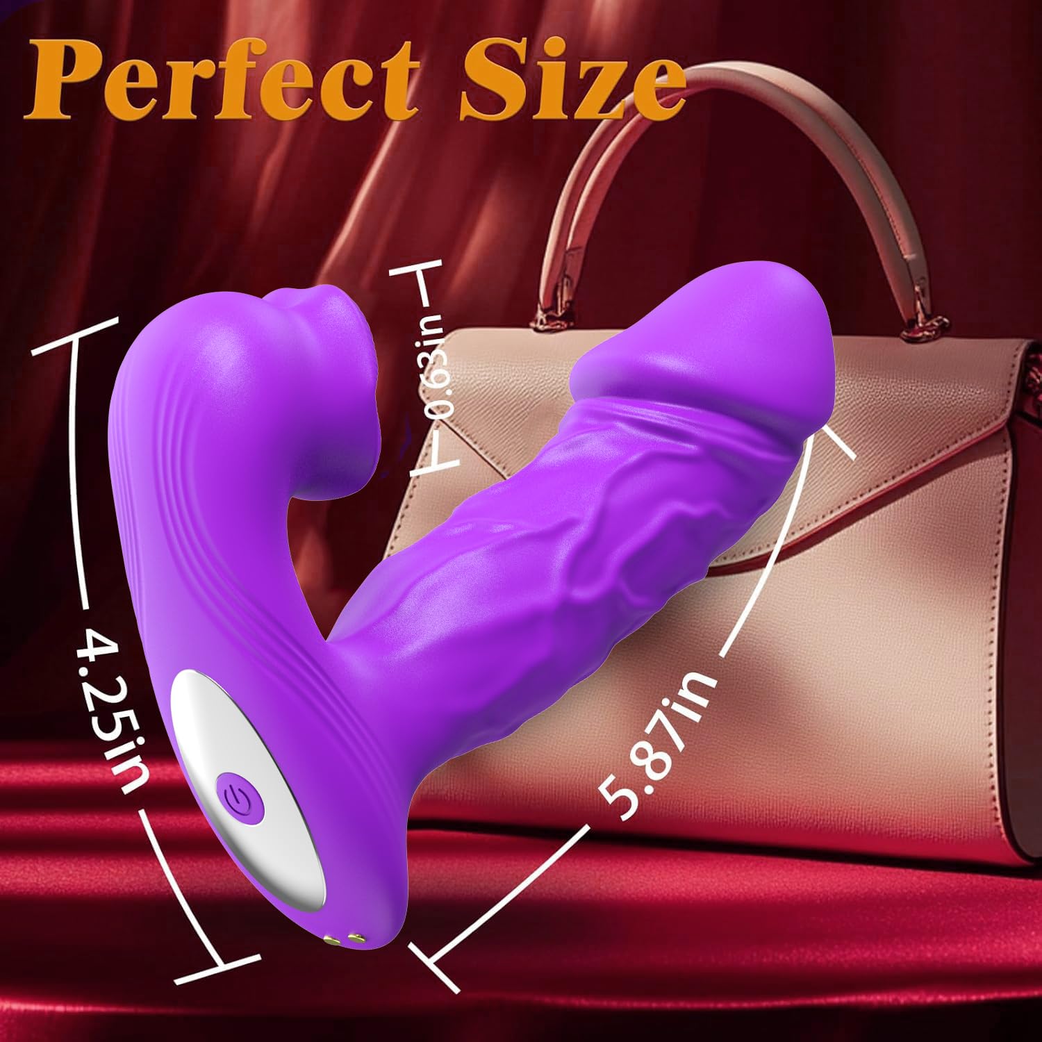 Vibromasseur Feminin Clitoridien App, Gode Ventouse Succion Sex Toy Point G | 9 ×9 Modes de Succion et Poussée Va-et-Vient Connectés, Étanche et Silencieux pour Couple, Coffret Cadeau Discret
