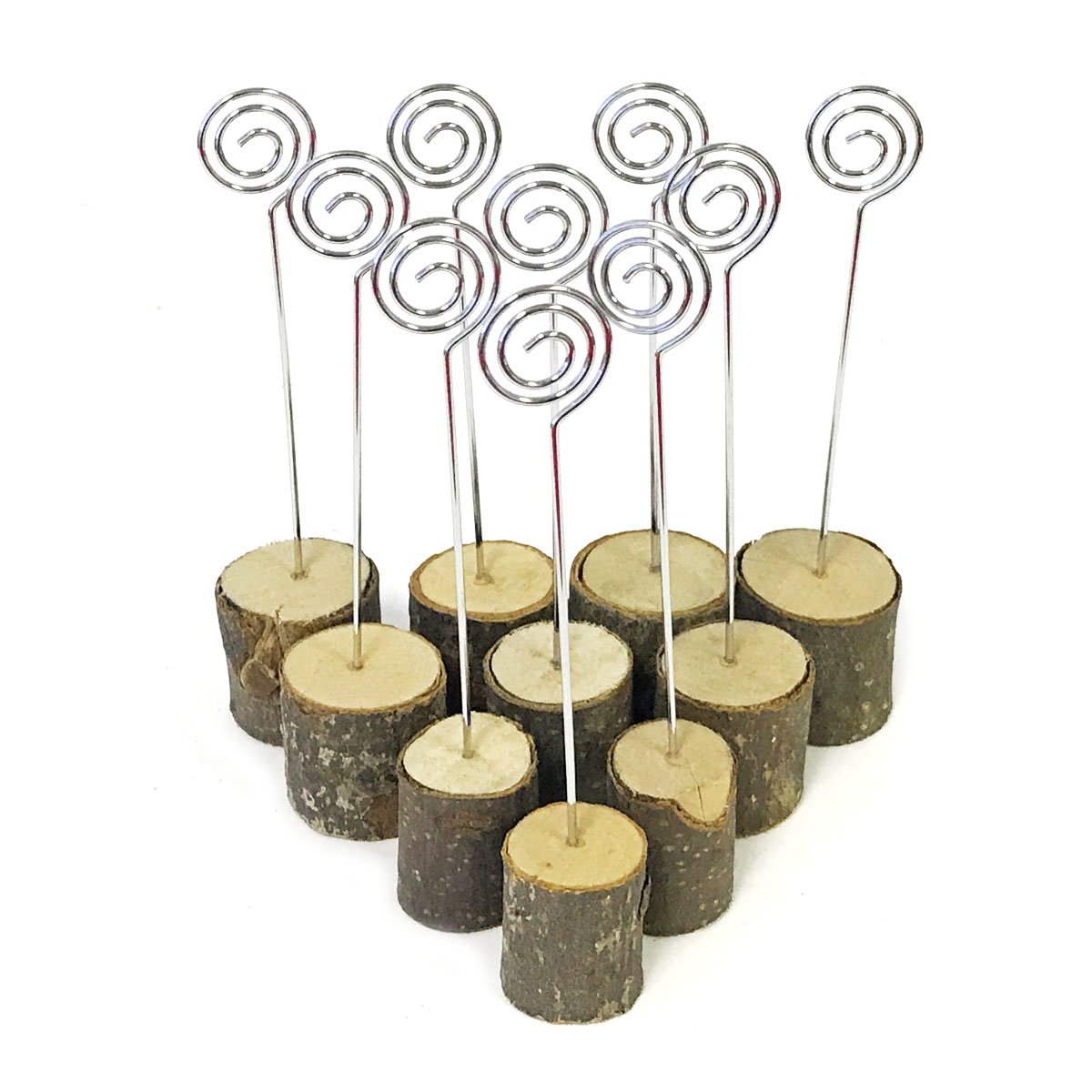 Wrapables Soportes de Madera para Fotos y Tarjetas de posición para decoración de Mesa de Boda (Juego de 10) Clip, Metal, Papel