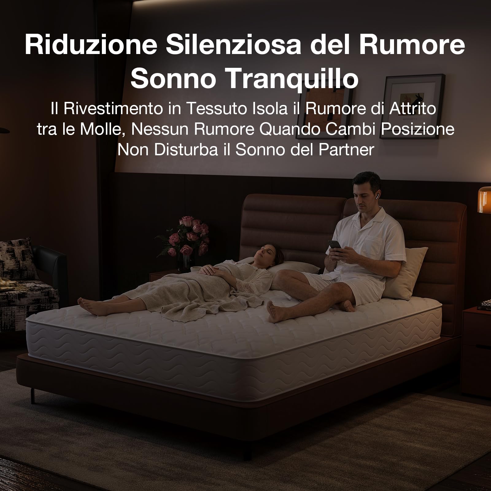 Novilla Materasso 140x200, Materasso Matrimoniale a Molle e Schiuma Altezza 20cm, Materasso a Molle Insacchettate Sostegno Perfetto, Confortevole e Traspirante, Mediamente Solido