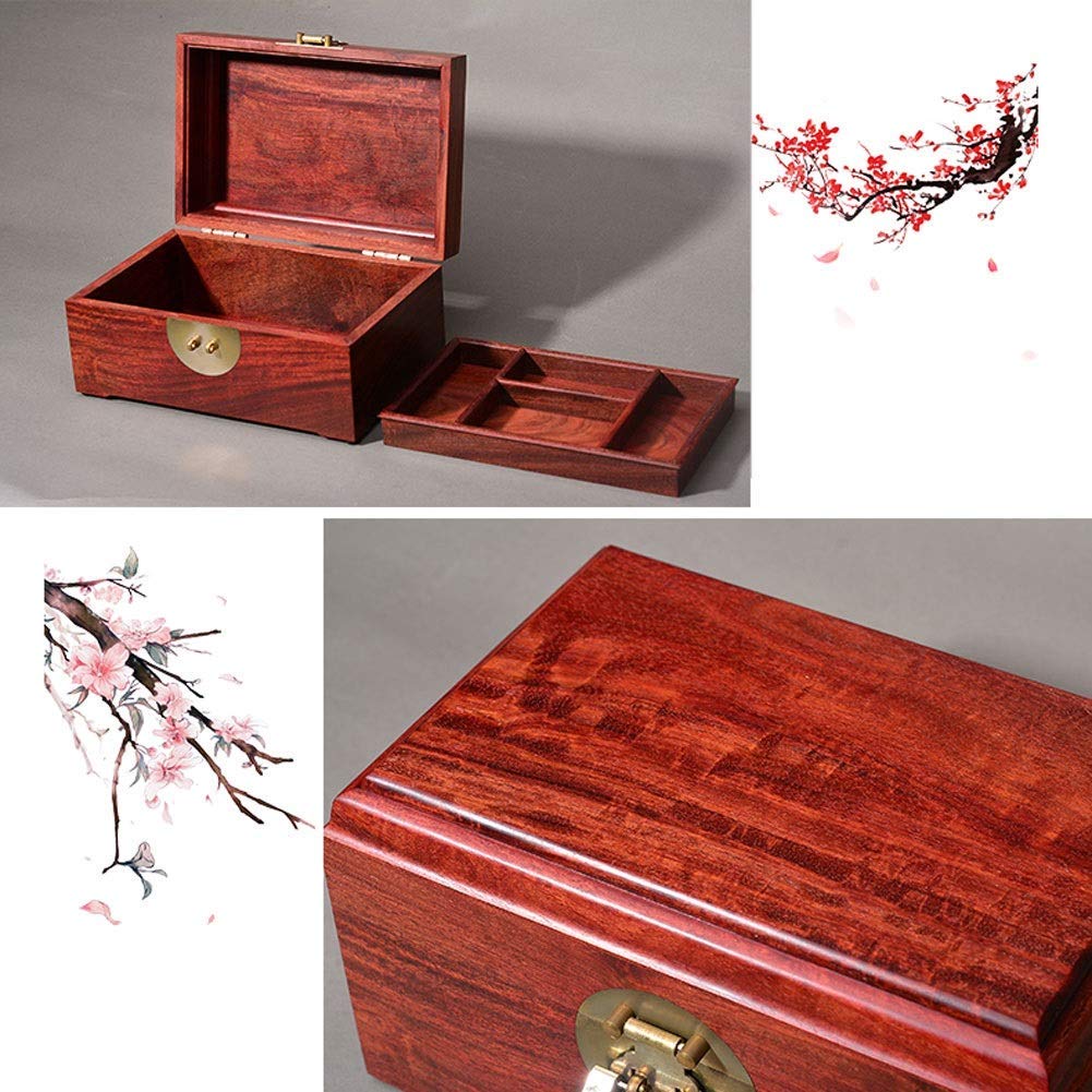 Regalo per le donne scatole di gioielli scatole di gioielli Organizzatore di gioielli in legno Organizzatore a doppio strato retrò scatola di stoccaggio di gioielli con chiusura a capodanno regali