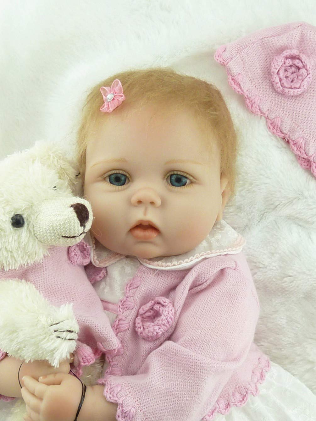 ZIYIUI Realistico 22 Pollici 55cm Bambola Reborn Silicone Vinyl Handmade Bebe Reborn Ragazza Carina Baby Neonato Giocattoli Regalo Reborn Baby Dolls