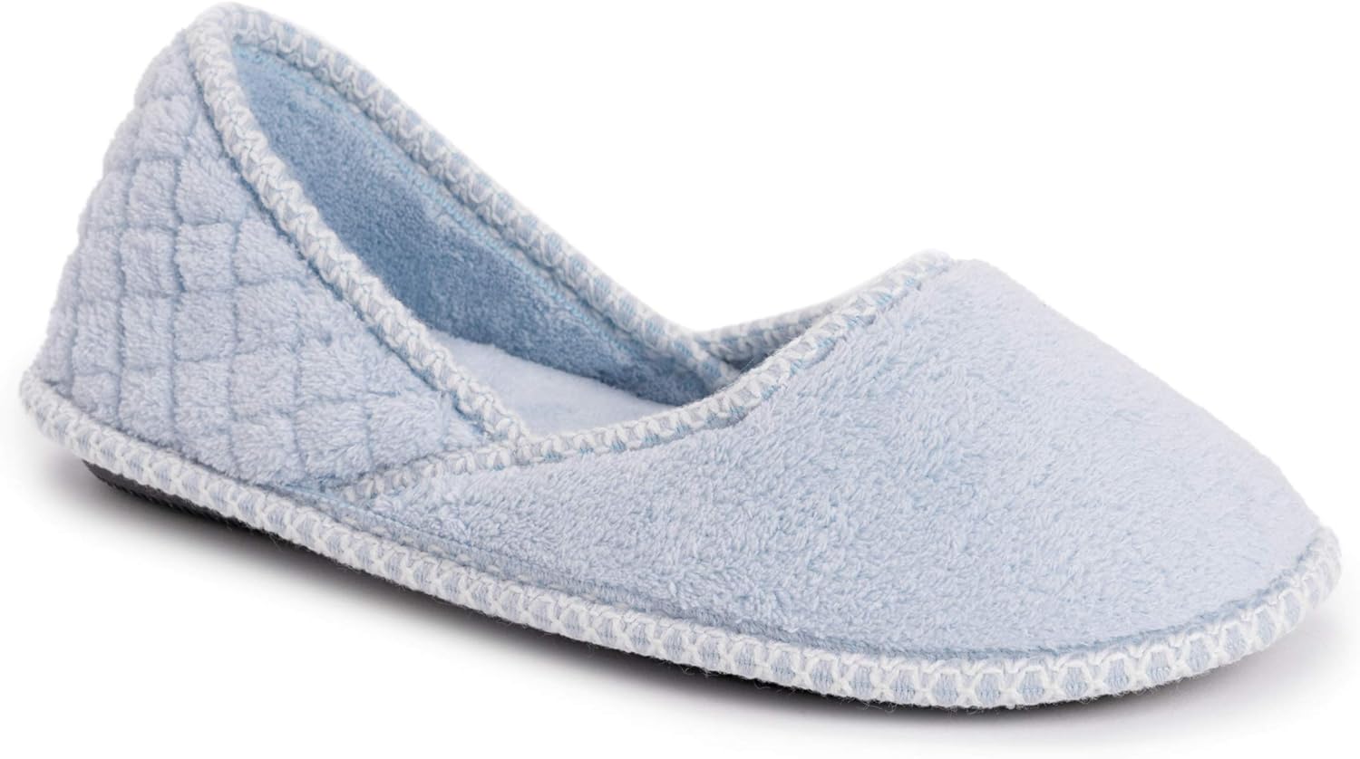 MUK LUKS womens Women's Beverly Micro Chenille Slip-ons Slipper, Freesia Blue, Large US
